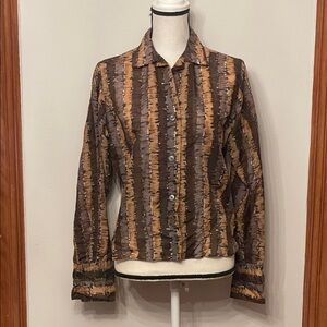 Vintage Epic by Evan Picone Earthy Patterned Top